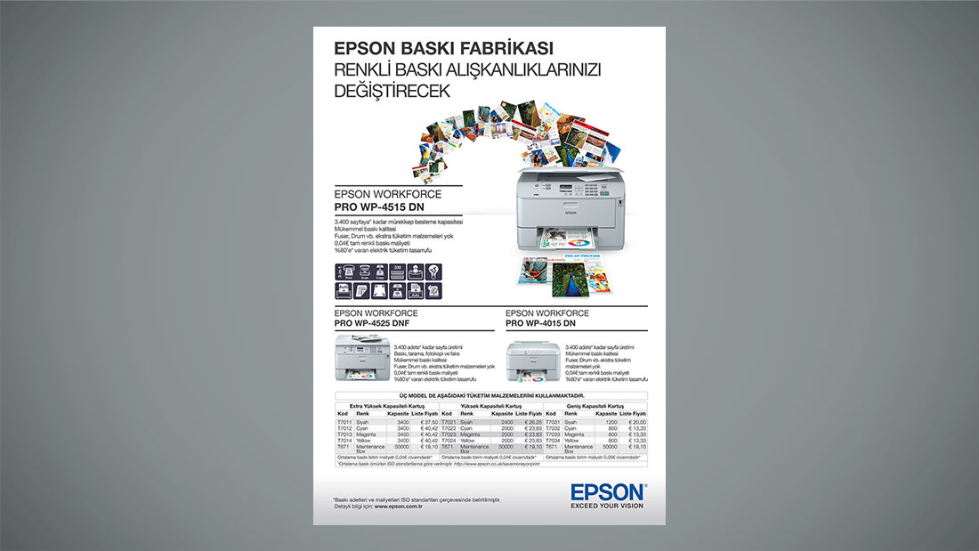 Epson basın ilanı tasarımı