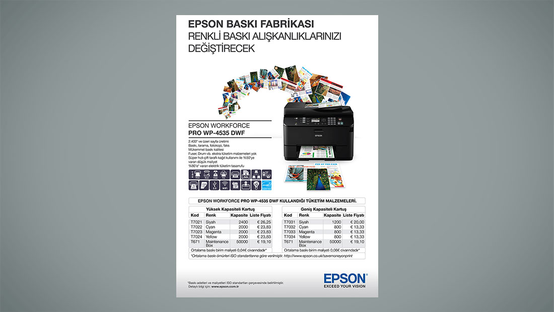 Epson basın ilanı tasarımı