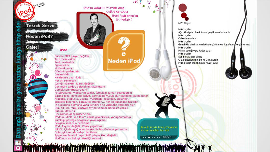 Apple iPod microsite tasarımı
