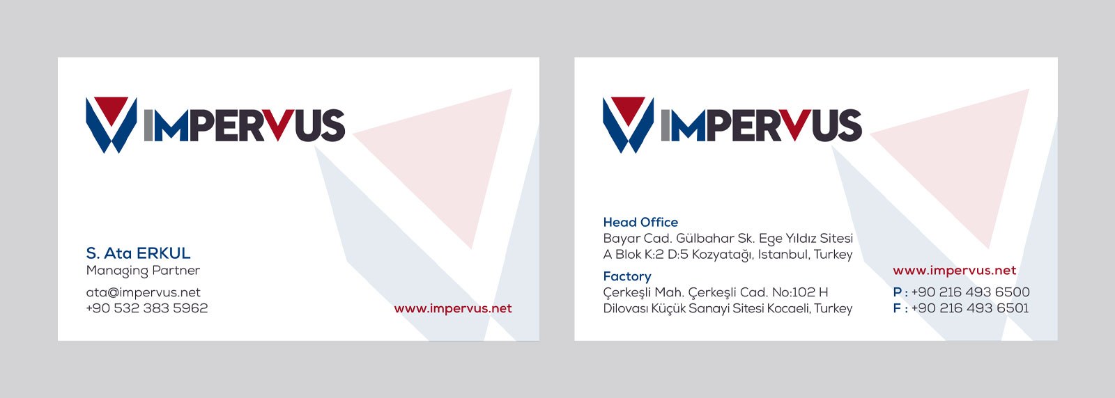 Kartvizit ve kurumsal kimlik tasarımı — Impervus